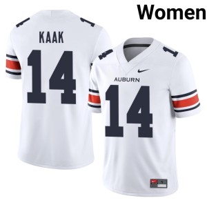 Womens #14 Hudson Kaak Auburn University White NCAA College Football Jerseys 231801-313