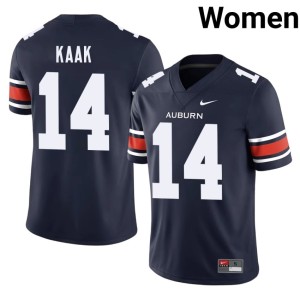 Women Stitched Hudson Kaak Navy Tigers #14 College Football Jerseys 286046-245