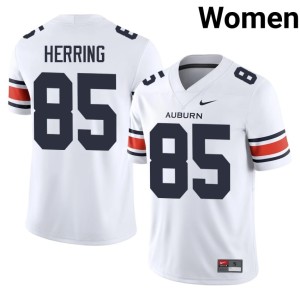 Women Stitched College Football Auburn University #85 White Hunter Herring Jerseys 443523-598