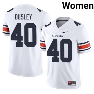 Women's #40 Player Hunter Ousley AU White College Football Jersey 599163-569
