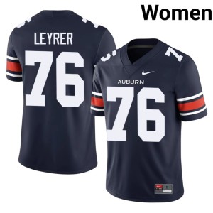 Women's Auburn War Eagles Jack Leyrer Replica College Football Navy #76 Jersey 168332-227