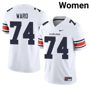 Womens #74 College Football Auburn Stitched Jacobe' Ward White Jerseys 505903-622