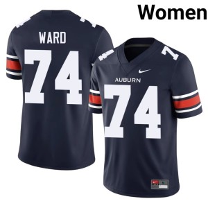 Women's Navy Auburn Tigers Stitched Jacobe' Ward College Football #74 Jerseys 438831-535