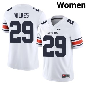 Women's Jaquez Wilkes Player #29 White Auburn University College Football Jersey 847631-758
