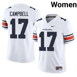Womens Jason Campbell White College Football #17 Replica Auburn University Jerseys 569359-648