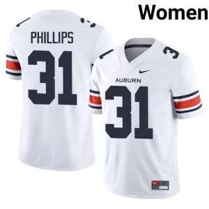 Womens #31 White College Football Replica Joe Phillips Auburn University Tigers Jersey 837473-550