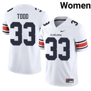 Women's Kamari Todd #33 White Limited College Football Auburn Jerseys 512046-129