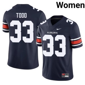 Womens NCAA Kamari Todd Navy #33 College Football AU Tigers Jerseys 905857-199