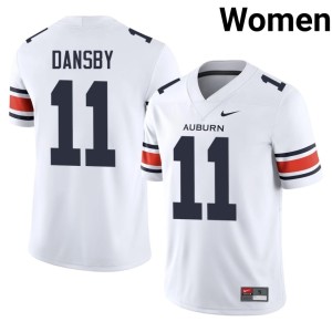 Womens #11 College Football White Official Karlos Dansby Auburn University Tigers Jersey 411779-647
