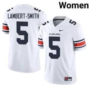 Women's #5 Auburn Tigers White College Football KeAndre Lambert-Smith Replica Jersey 885573-706