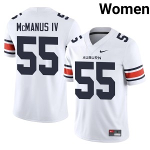 Women's College Football AU #55 White Player Kenneth McManus IV Jersey 423345-804