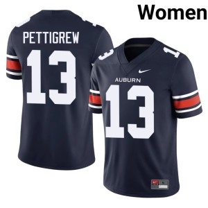 Womens College Football #13 AU Tigers 2026 Kory Pettigrew Navy Jersey 857751-260