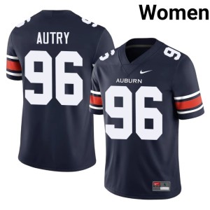 Women's Auburn University Replica Malik Autry #96 Navy College Football Jerseys 305266-124