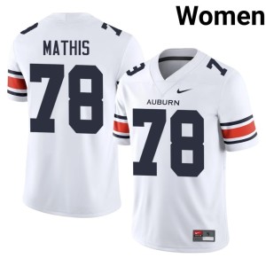 Women's College Football Game #78 White Auburn University Mason Mathis Jerseys 972193-285