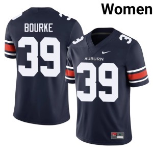 Womens #39 Max Bourke Navy Official Auburn University Tigers College Football Jersey 414045-333