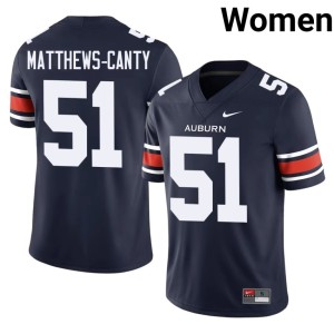 Womens Navy Game College Football #51 Michael Matthews-Canty Auburn Jerseys 376482-388
