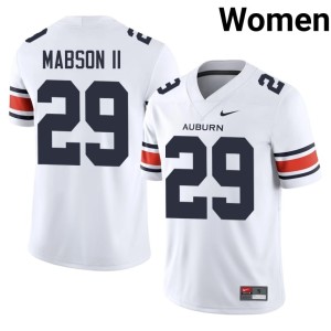 Women's Auburn White Omar Mabson II Game #29 College Football Jerseys 683417-666