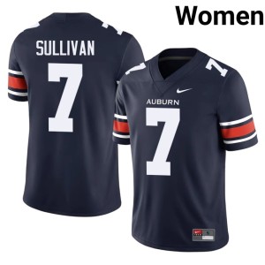 Women Embroidery Pat Sullivan Navy College Football #7 Auburn Jersey 775583-379