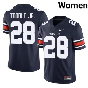 Womens Auburn University Tigers #28 Shadrick Toodle Jr. College Football Navy 2026 Jersey 200347-450
