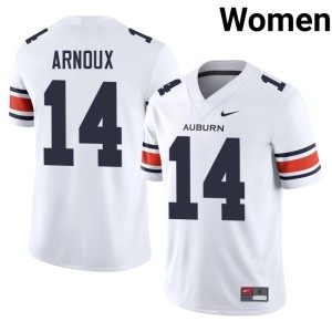Women's College Football White Auburn University #14 Replica Shamar Arnoux Jerseys 874823-717