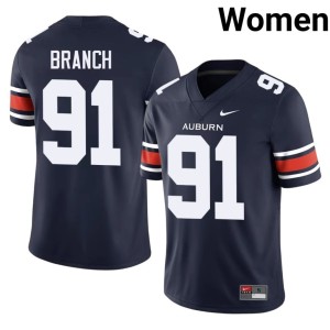 Women Auburn University Tigers 2026-27 Tavian Branch Navy #91 College Football Jersey 743276-837