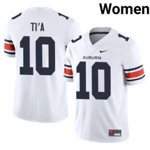 Women White #10 Alumni Auburn Tigers Tristan Ti'a College Football Jerseys 136764-769