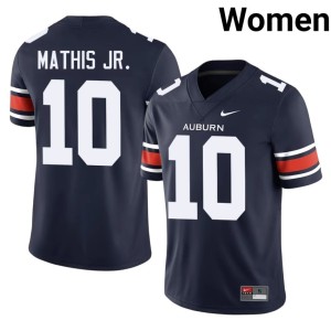Womens Walter Mathis Jr. #10 College Football Auburn University Tigers Navy Embroidery Jersey 149302-243