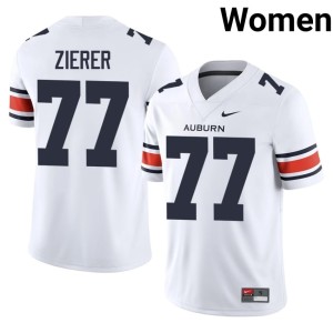 Women's Wilson Zierer White #77 High School College Football Tigers Jerseys 884708-561