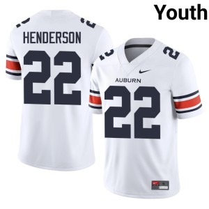 Youth #22 Auburn Tigers Alvin Henderson NCAA College Football White Jerseys 348015-728