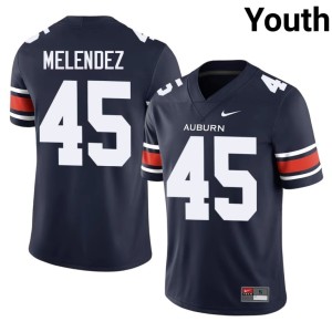 Youth Navy Embroidery College Football Auburn University Tigers #45 Antonio Melendez Jersey 702362-653