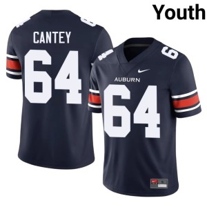 Youth #64 College Football Navy AU High School Benton Cantey Jerseys 527310-906