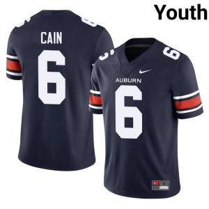 Youth High School College Football Bryce Cain Navy #6 Auburn Tigers Jerseys 183119-197