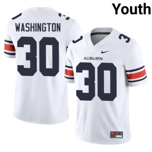 Youth Bryson Washington Auburn University Tigers NCAA White #30 College Football Jersey 406645-203