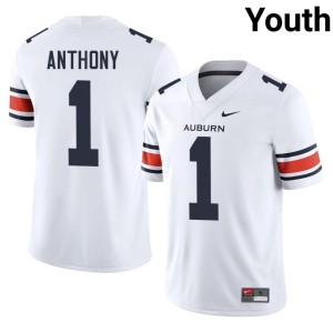 Youth Stitched White War Eagle #1 College Football Champ Anthony Jersey 648989-250