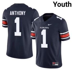 Youth #1 Auburn War Eagles Navy College Football Champ Anthony Official Jerseys 304183-629