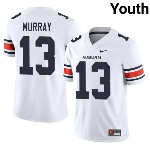 Youth College Football #13 Auburn War Eagles Embroidery White Chris Murray Jerseys 676757-504