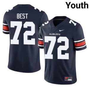 Youth Navy College Football #72 Auburn University Tigers Cole Best 2026 Jerseys 886270-609