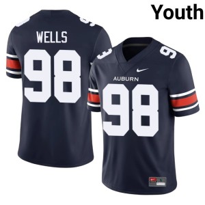 Youth Navy Alumni War Eagle Corey Wells #98 College Football Jersey 354912-550