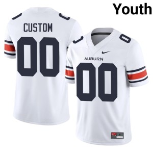 Youth Custom Auburn University High School #00 College Football White Jerseys 115529-951