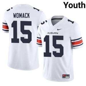 Youth College Football University #15 White Da'Shawn Womack Auburn University Jersey 721716-307