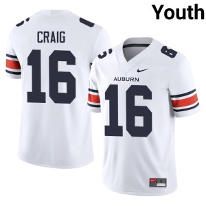Youth AU Dameyune Craig College Football #16 Game White Jersey 174203-316