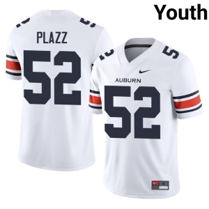 Youth College Football Deryc Plazz #52 AU Tigers Limited White Jersey 325436-126