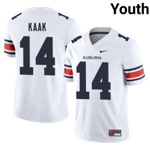 Youth White Hudson Kaak College Football #14 High School Auburn War Eagles Jerseys 202256-778