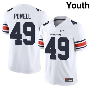 Youth #49 Hudson Powell AU Tigers 2026-27 White College Football Jersey 498860-753