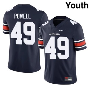 Youth Stitched #49 Navy Hudson Powell College Football Auburn University Jersey 162501-564