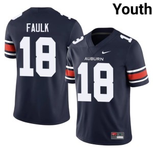 Youth J.J. Faulk Tigers College Football 2026-27 #18 Navy Jersey 401169-524