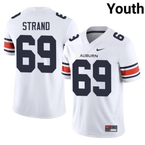 Youth Tigers #69 Stitched College Football Jacob Strand White Jersey 852742-889