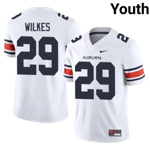 Youth 2026-27 College Football White Auburn University Tigers Jaquez Wilkes #29 Jersey 936252-604