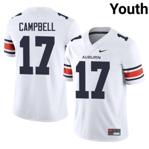 Youth Replica Auburn University Tigers #17 College Football White Jason Campbell Jerseys 107756-116