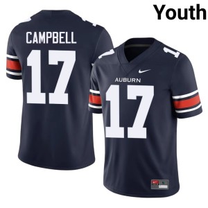 Youth AU Tigers Jason Campbell #17 College Football Navy Replica Jerseys 460966-819